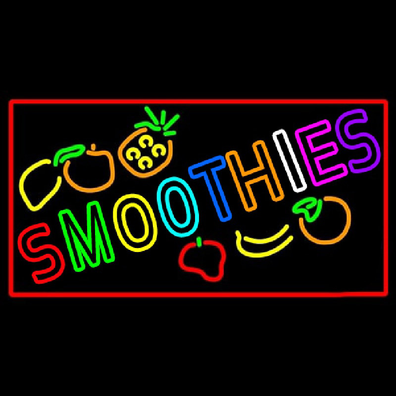 Multi Colored Double Stroke Smoothies Neon Sign