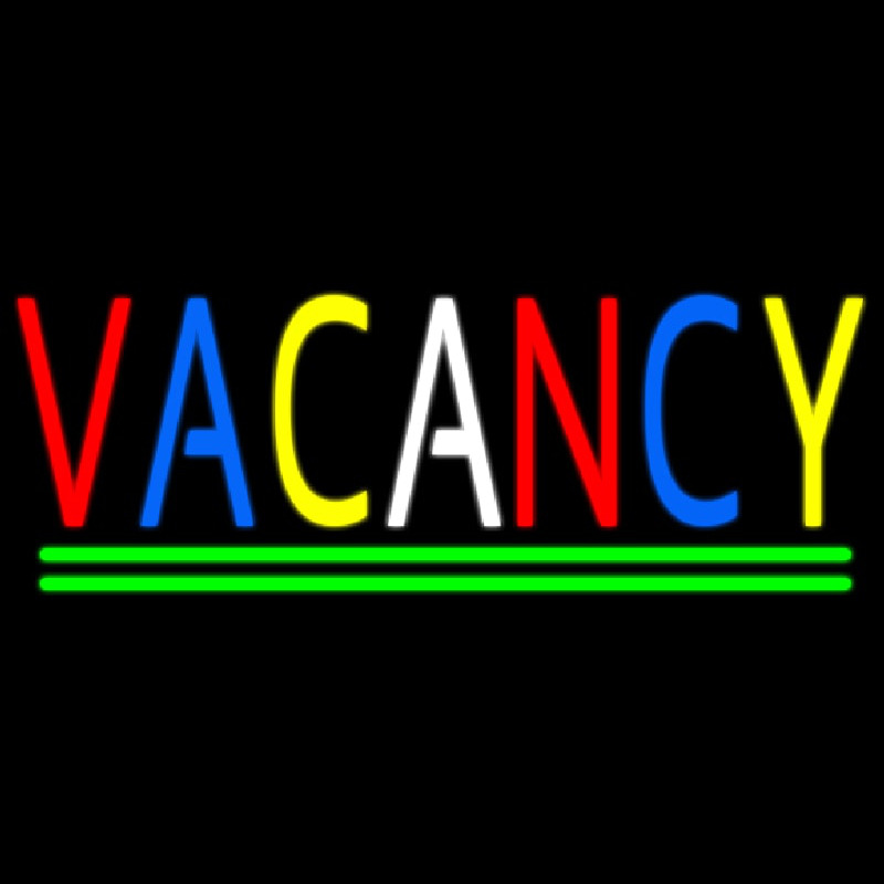 Multi Colored Vacancy With Yellow Border Neon Sign