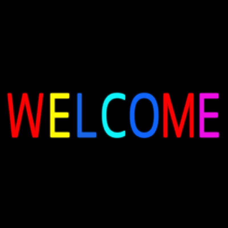 Multi Colored Welcome Bar Neon Sign