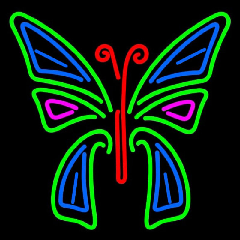 Multicolor Butterfly Neon Sign