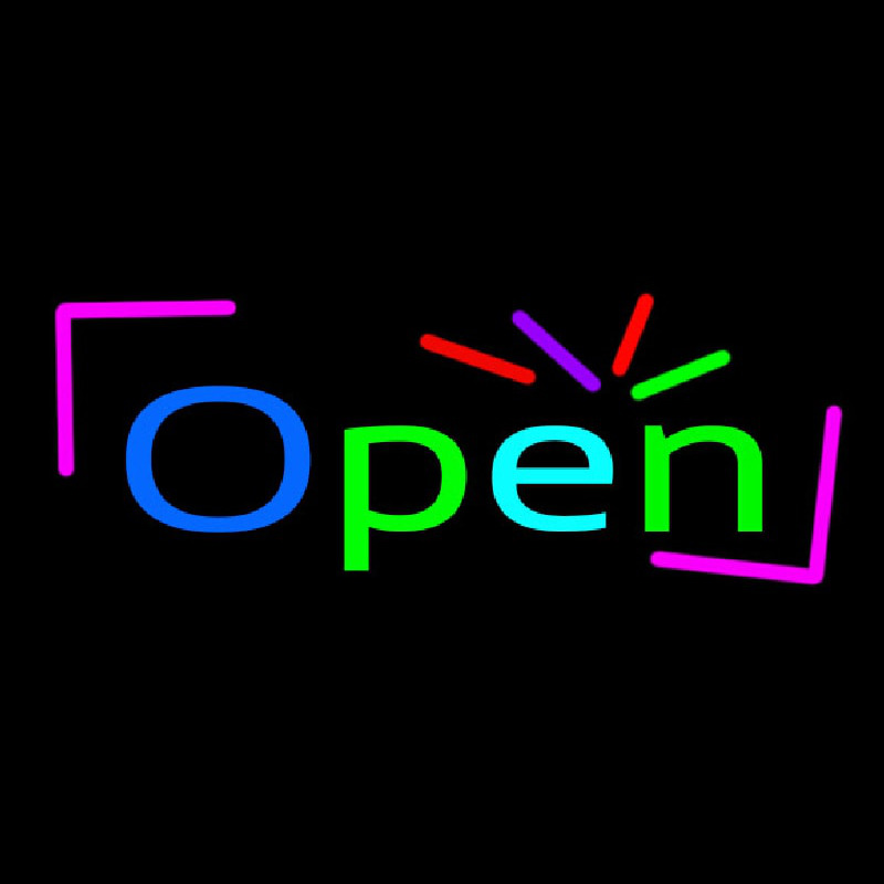 Multicolor Color Open Neon Sign