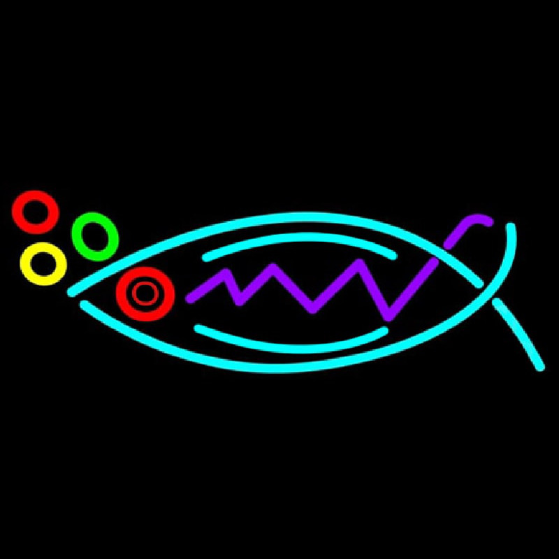 Multicolor Fish Logo Neon Sign