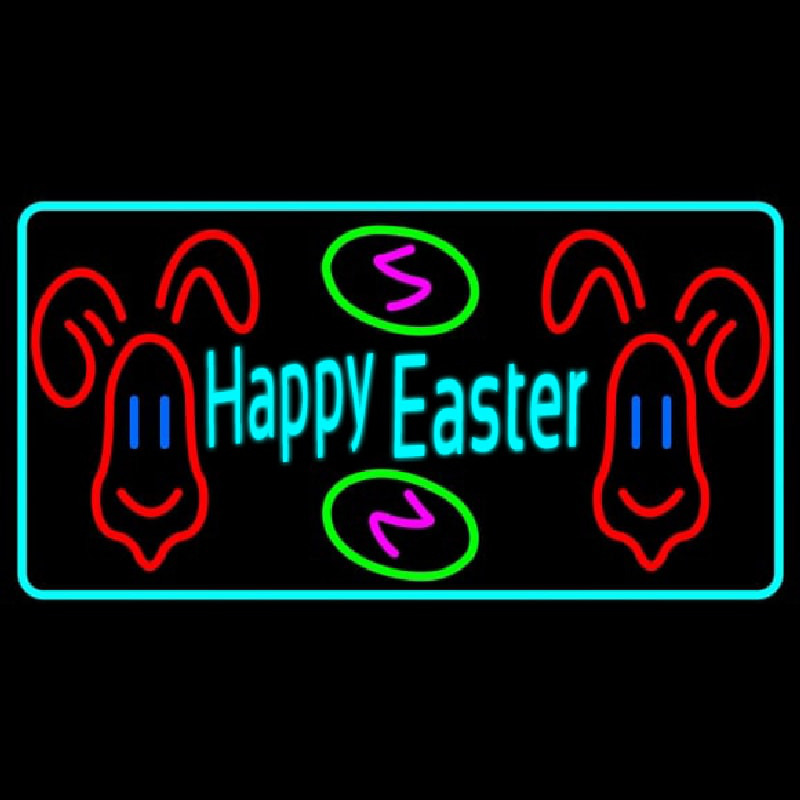 Multicolor Happy Easter 2 Neon Sign