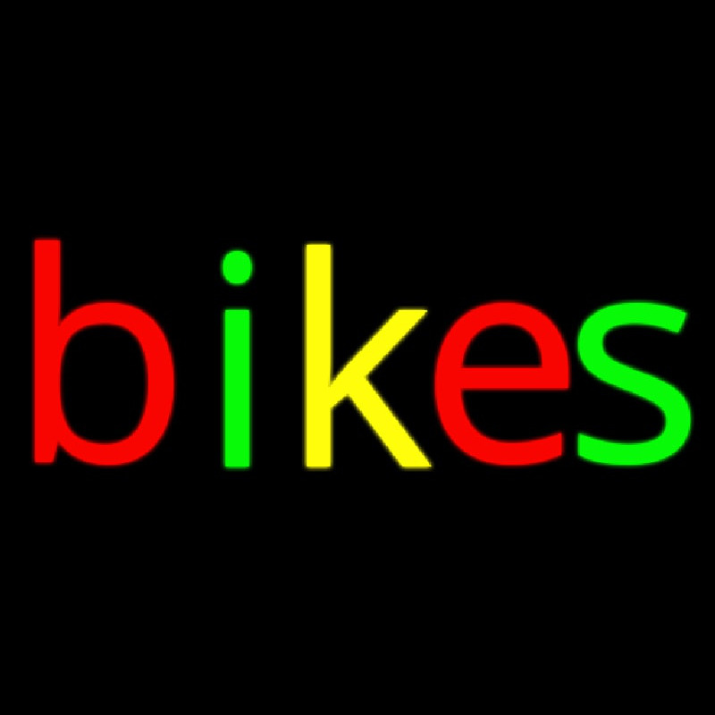 Multicolored Bikes Neon Sign