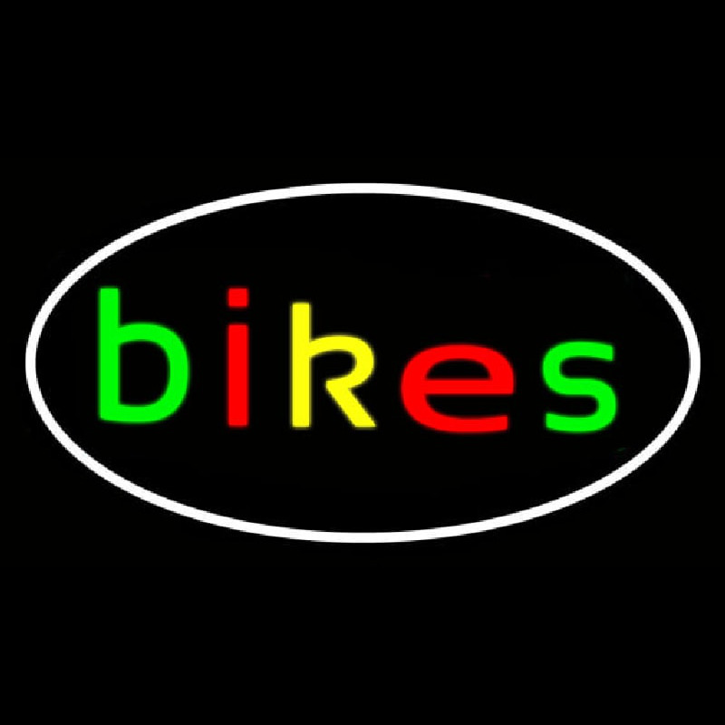 Multicolored Bikes With Border Neon Sign