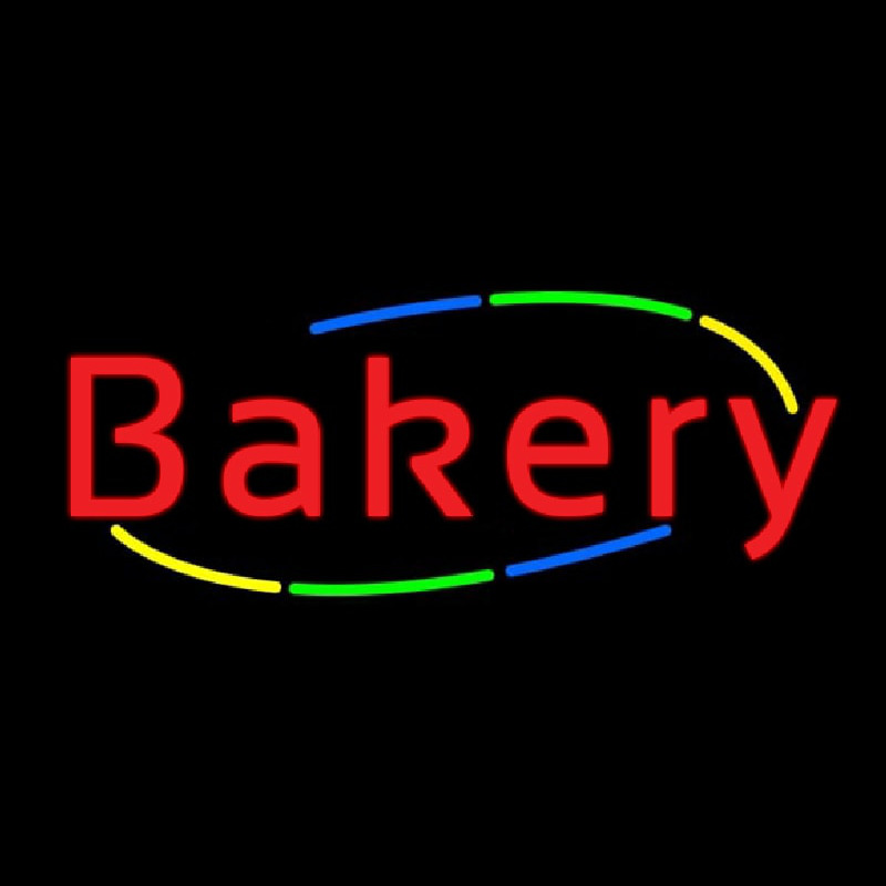 Multicolored Cursive Bakery Neon Sign