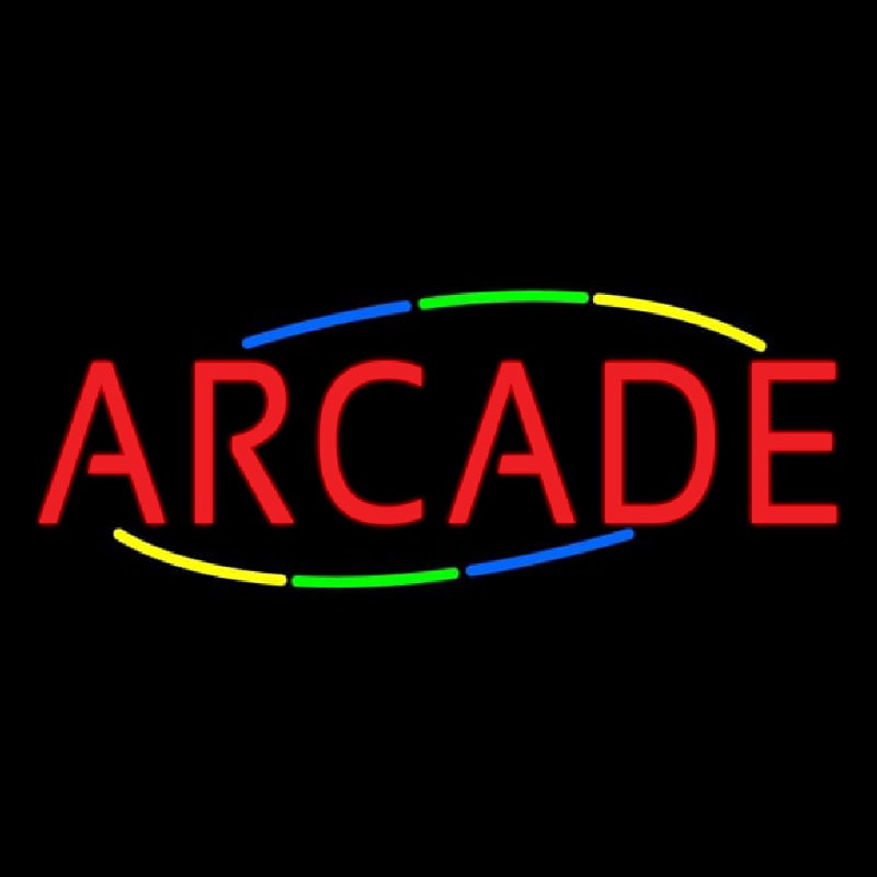 Multicolored Deco Style Arcade Neon Sign