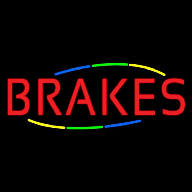 Multicolored Deco Style Brakes Neon Sign