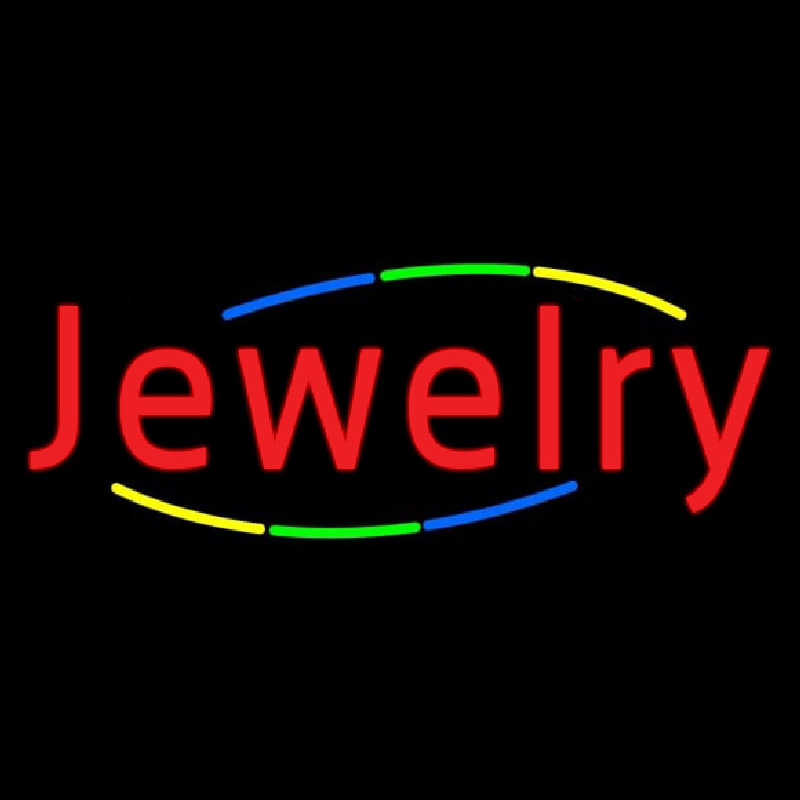 Multicolored Deco Style Jewelry Neon Sign