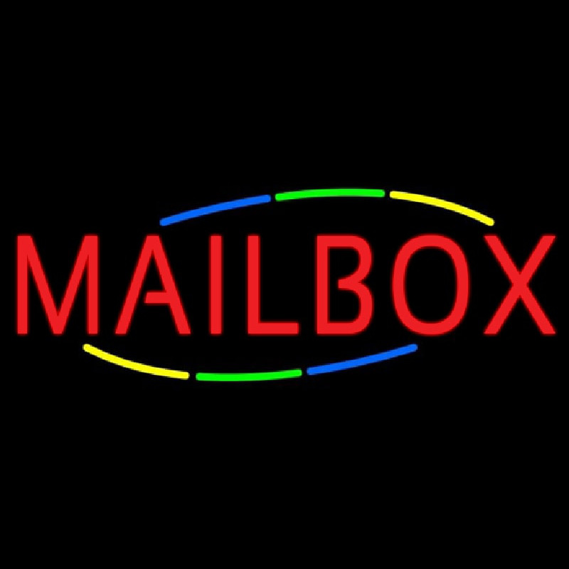 Multicolored Deco Style Mailbo  Neon Sign
