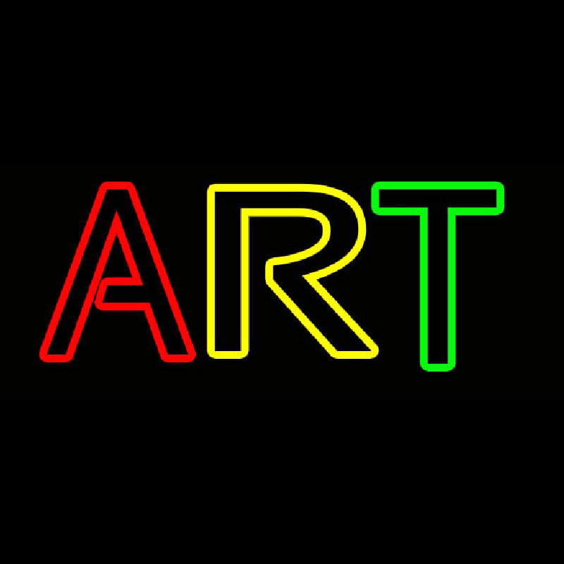 Multicolored Double Stroke Art 1 Neon Sign