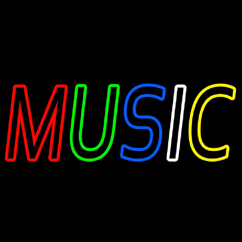 Multicolored Music Neon Sign