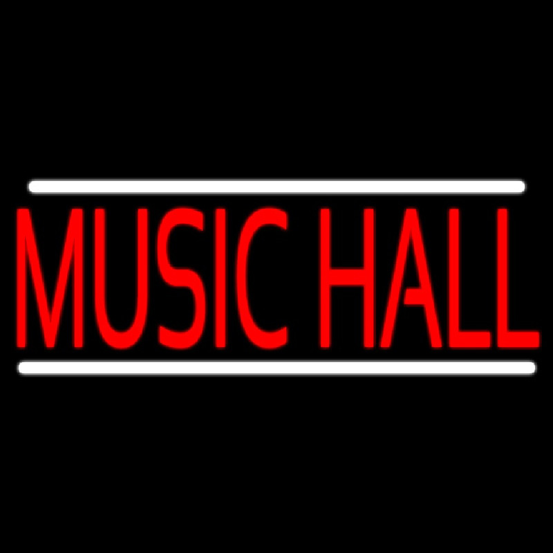 Music Hall White 1 Neon Sign