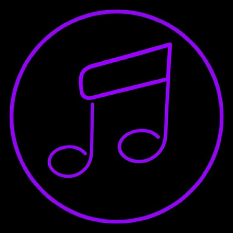 Music Note Purple Neon Sign