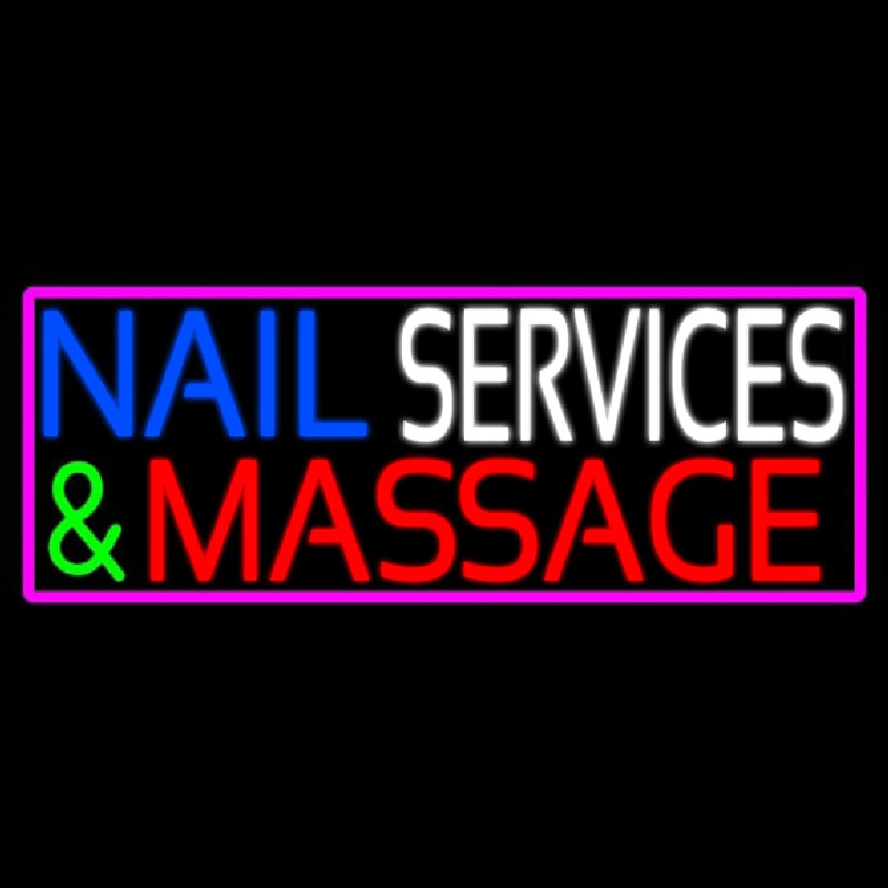 Nail Services And Massage Neon Sign