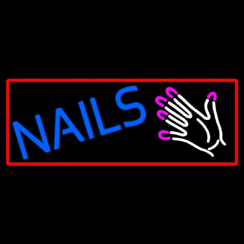 Nails With Hand Logo Neon Sign