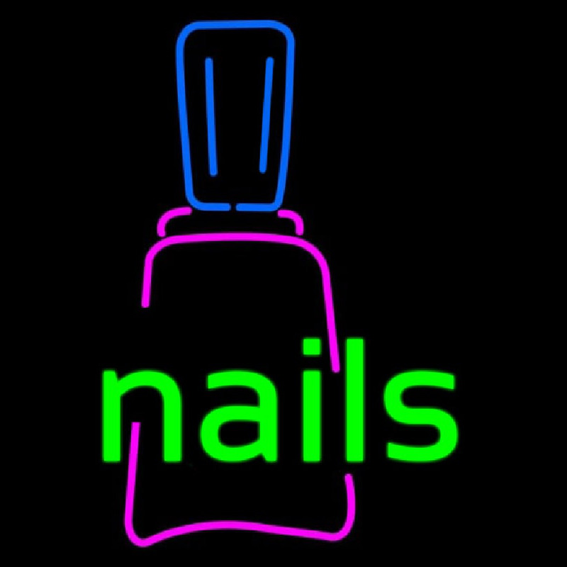 Nails With Nail Logo Neon Sign