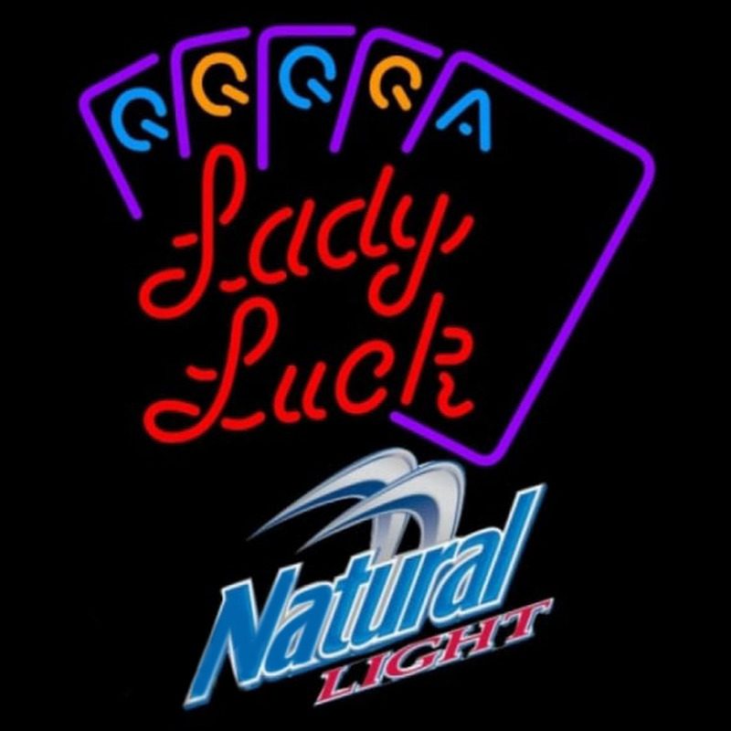 Natural Light Poker Lady Luck Series Beer Sign Neon Sign