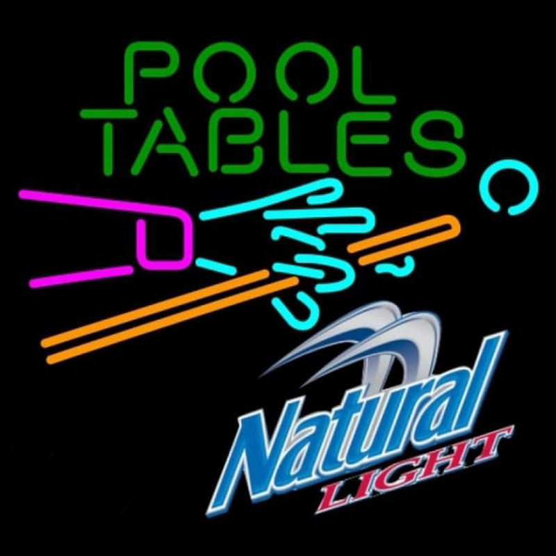 Natural Light Pool Tables Billiards Beer Sign Neon Sign