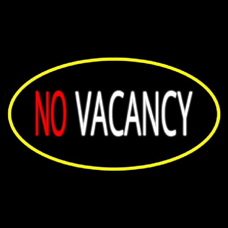 No Vacancy Oval Yellow Neon Sign