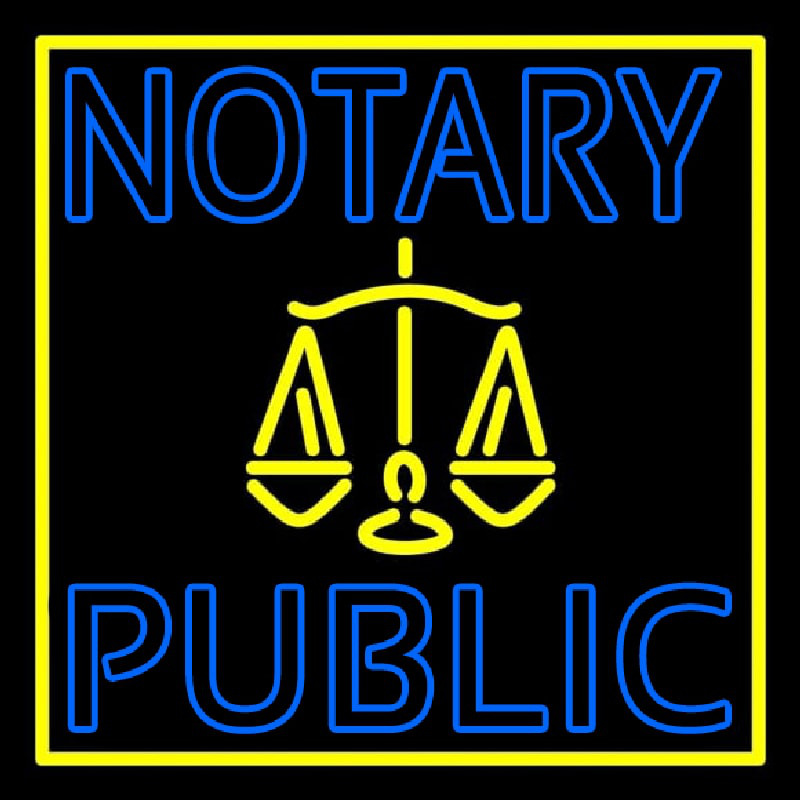 Notary Public Logo Neon Sign