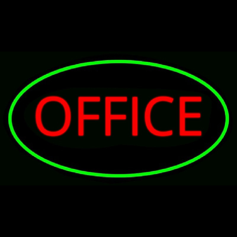 Office Oval Green Neon Sign
