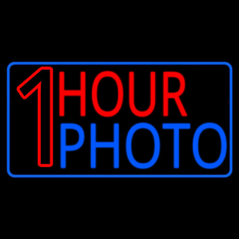 One Hour Photo With Border Neon Sign