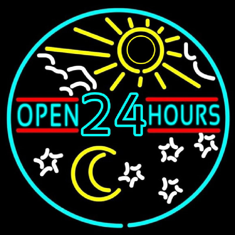 Open 24 Hours Neon Sign