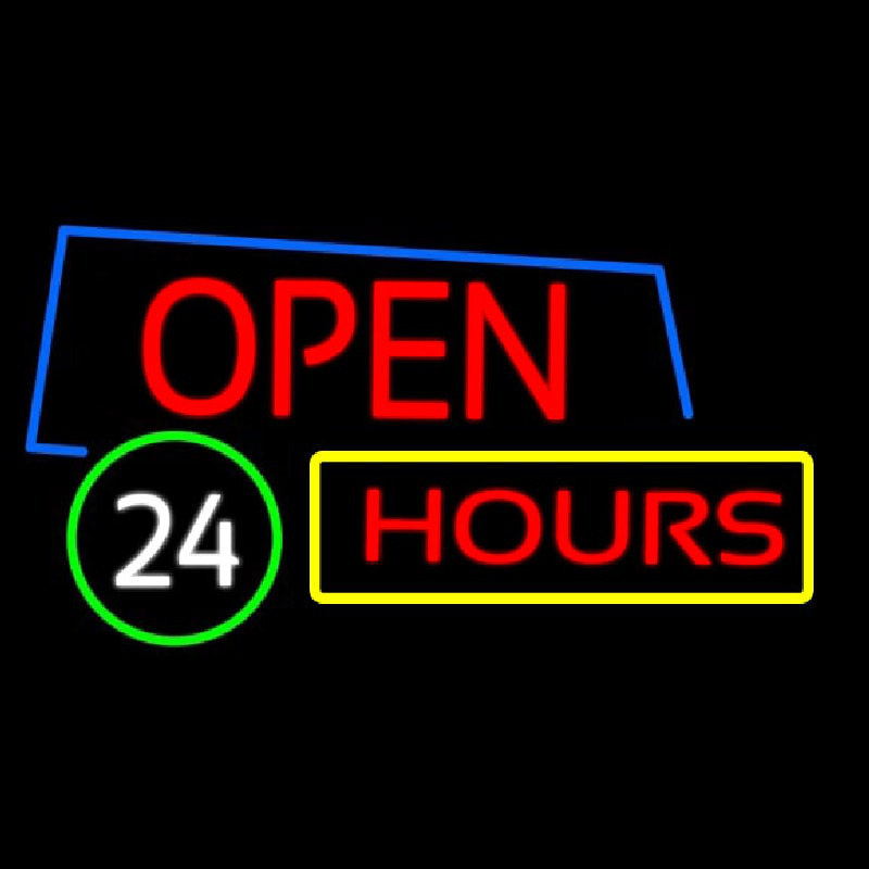 Open 24 Hours Neon Sign