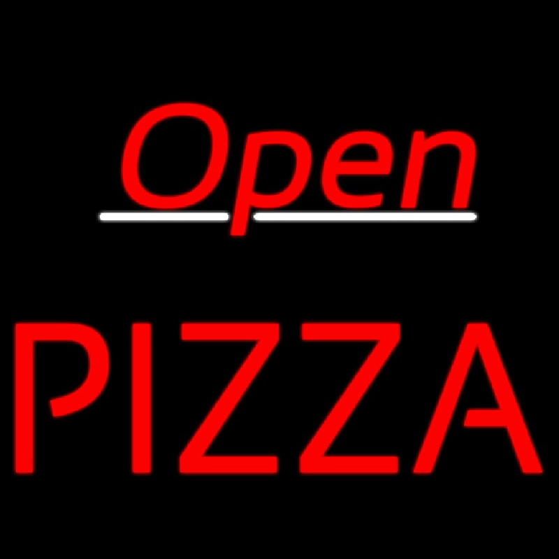Open Block Pizza Neon Sign
