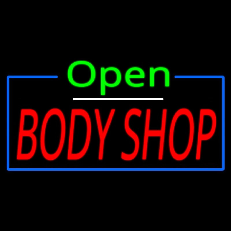 Open Body Shop Neon Sign