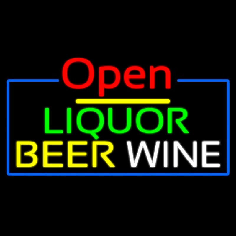 Open Liquor Beer Wine Neon Sign