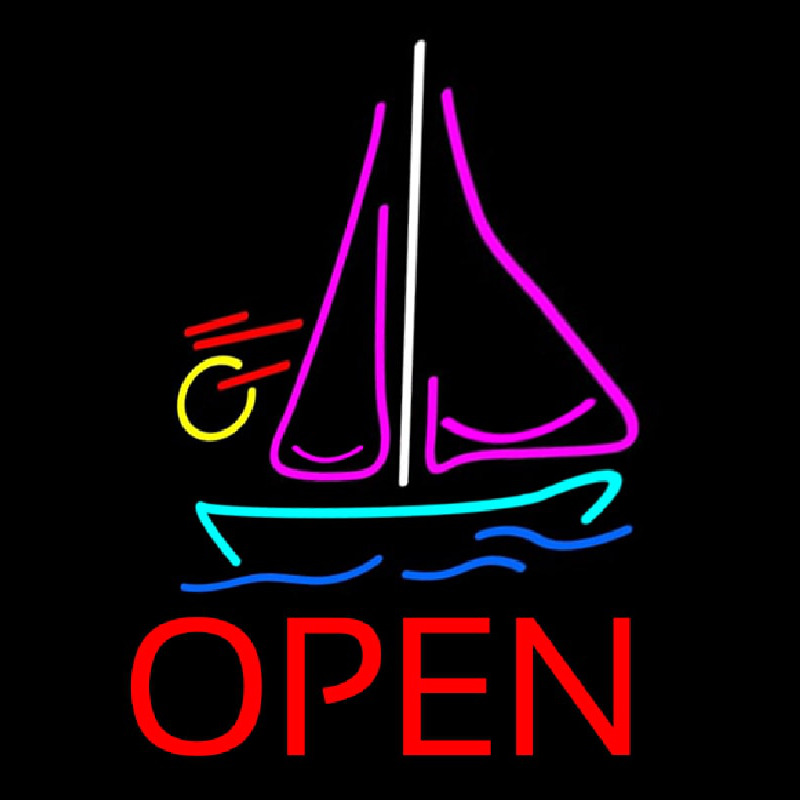 Open Sailboat Neon Sign