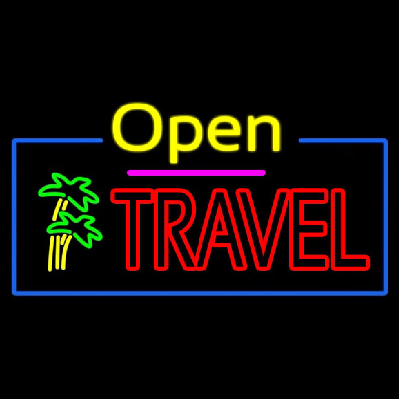 Open Travel Neon Sign