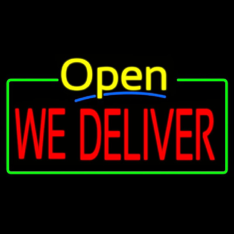 Open We Deliver Neon Sign