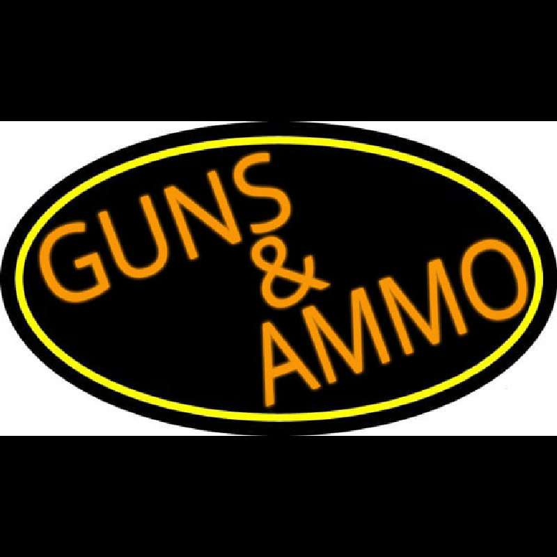Orange Guns And Ammo Neon Sign