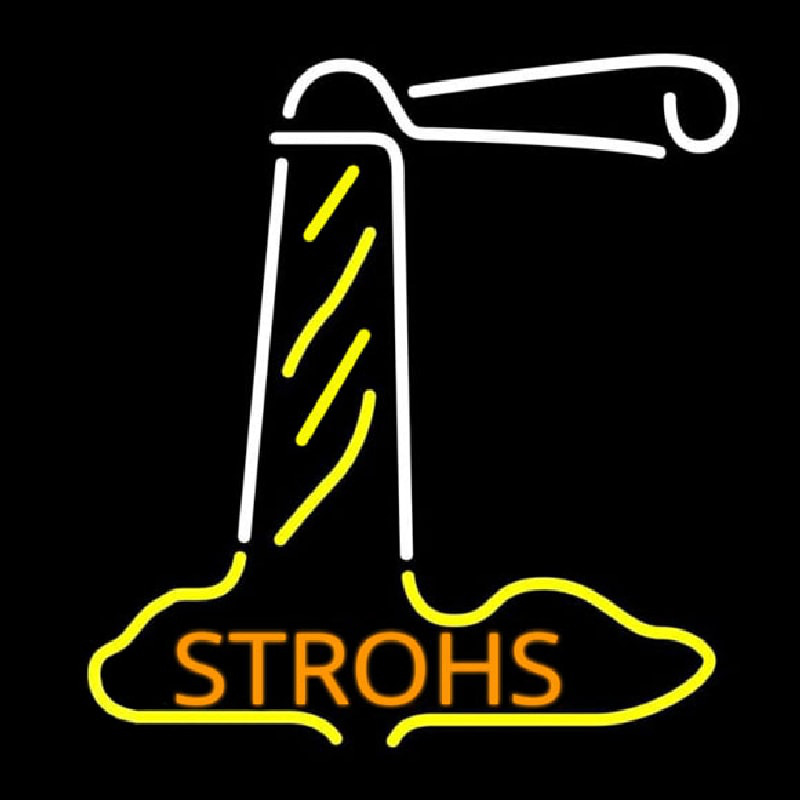 Orange Strohs Lighthouse Beer Sign Neon Sign