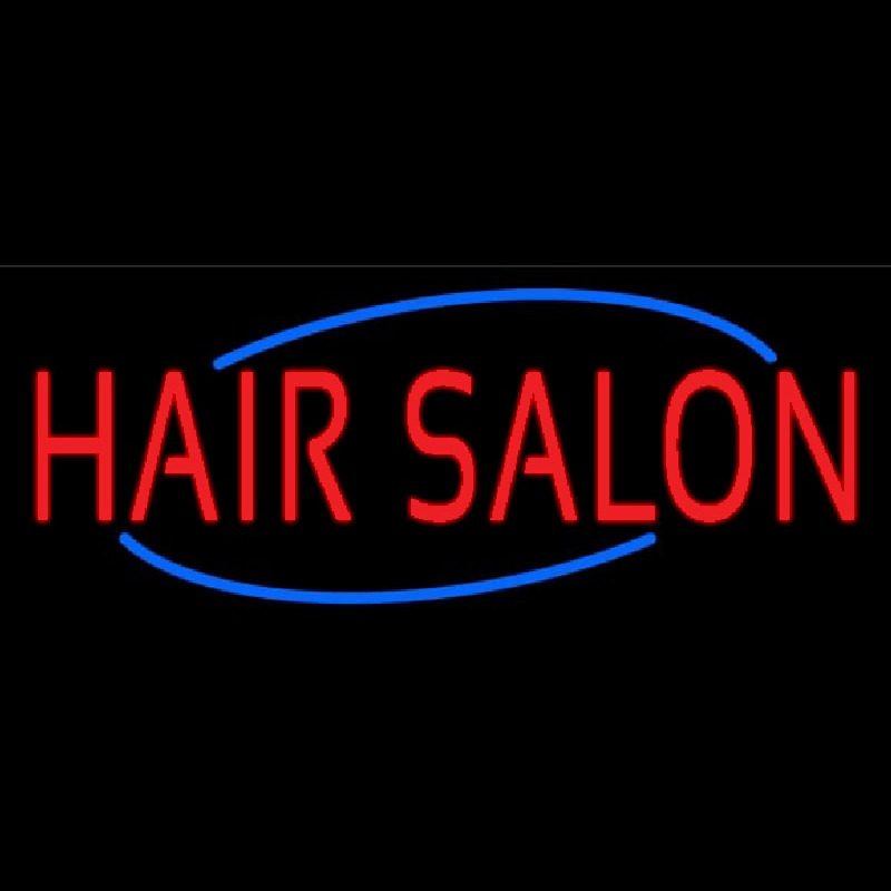 Oval Hair Salon Neon Sign