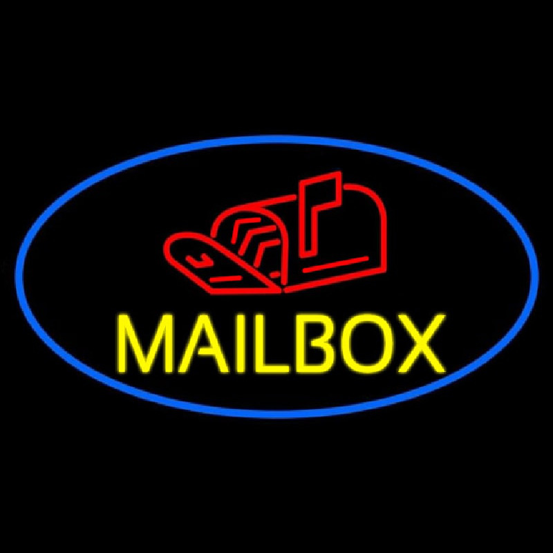 Oval Mailbo  With Logo Neon Sign