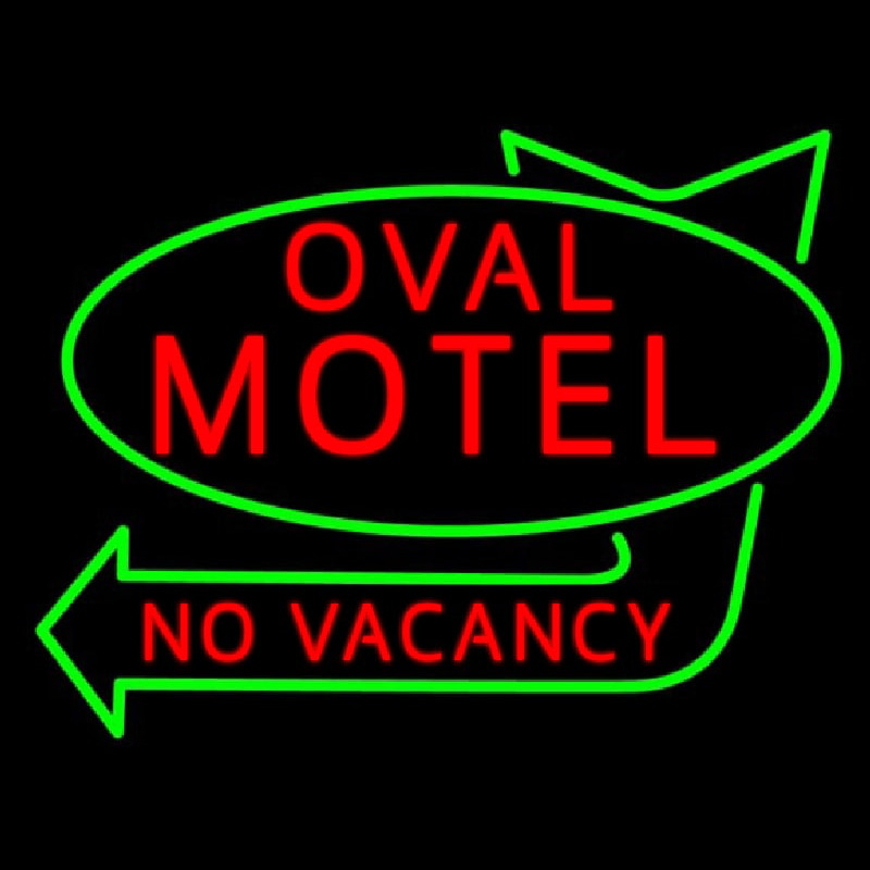 Oval Motel No Vacancy Neon Sign