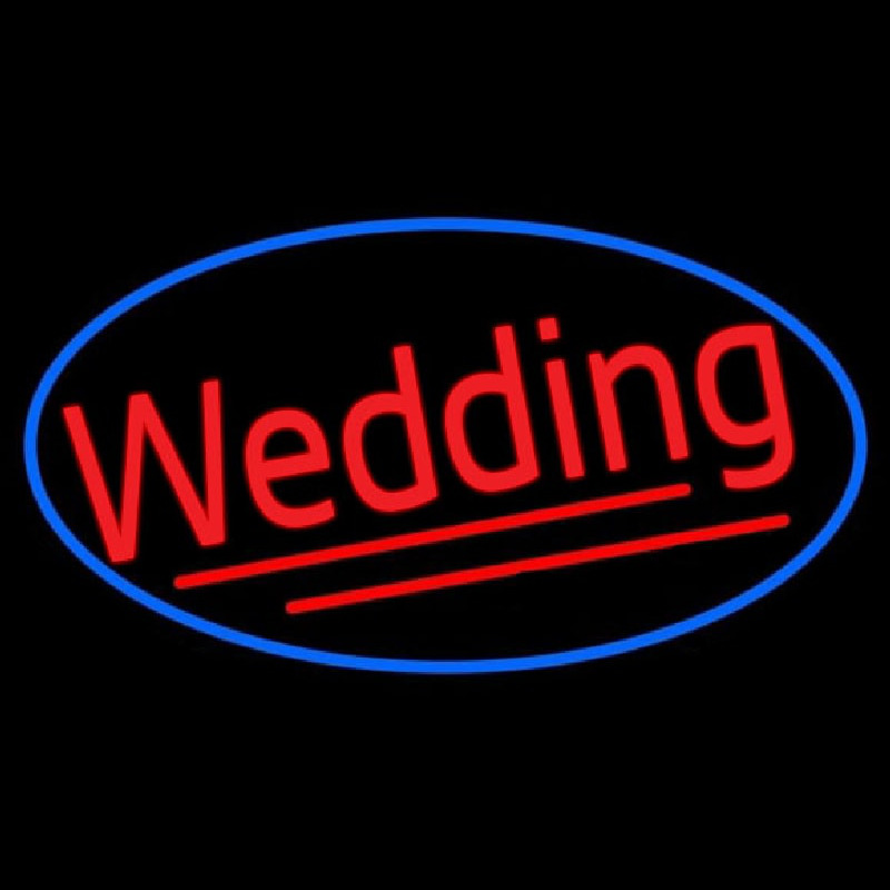 Oval Red Wedding Neon Sign