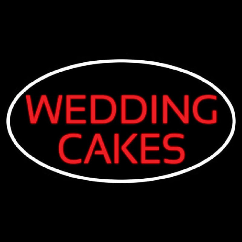 Oval Wedding Cakes Neon Sign