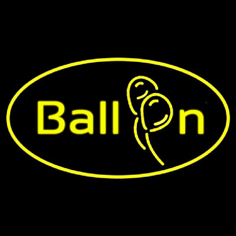 Oval Yellow Balloon Neon Sign