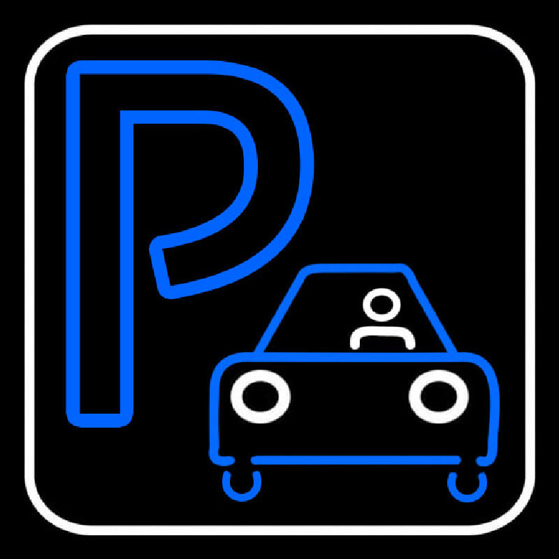 P With Car Parking Neon Sign