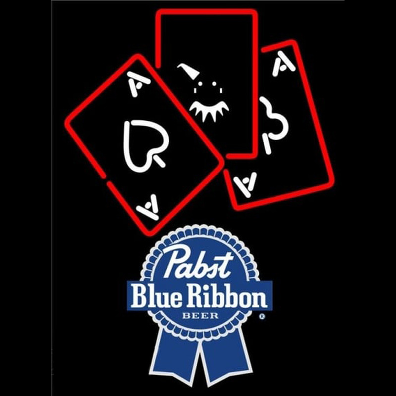 Pabst Blue Ribbon Ace And Poker Beer Sign Neon Sign