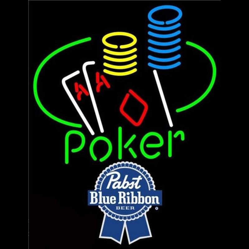 Pabst Blue Ribbon Poker Ace Coin Table Beer Sign Neon Sign