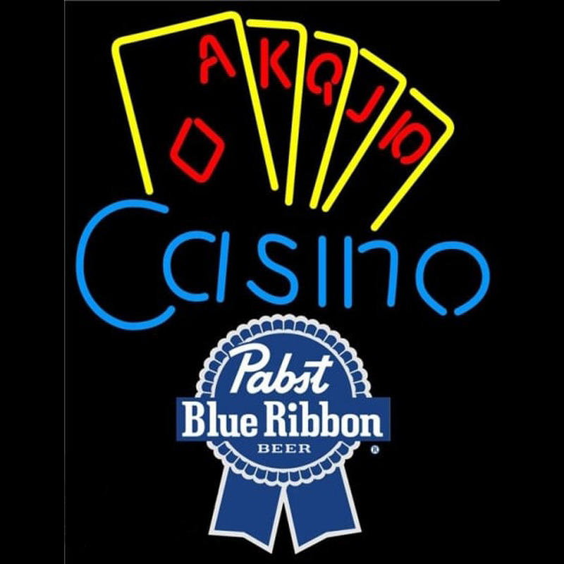 Pabst Blue Ribbon Poker Casino Ace Series Beer Sign Neon Sign