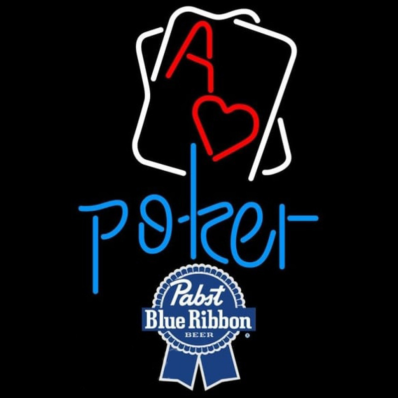 Pabst Blue Ribbon Rectangular Black Hear Ace Beer Sign Neon Sign