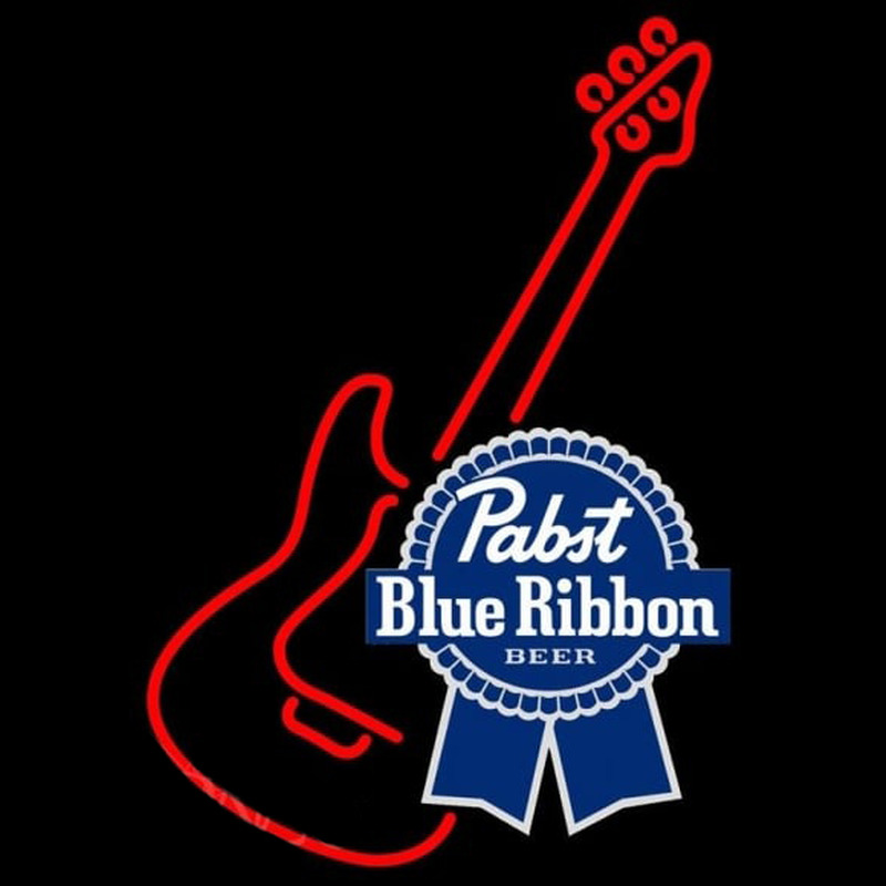 Pabst Blue Ribbon Red Guitar Beer Sign Neon Sign