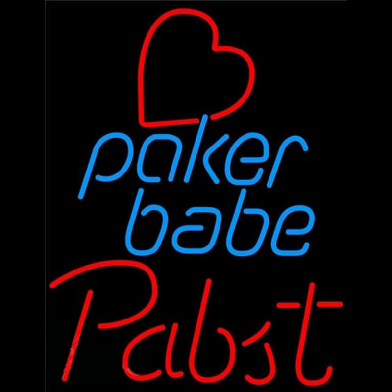 Pabst Poker Girl Heart Babe Beer Sign Neon Sign